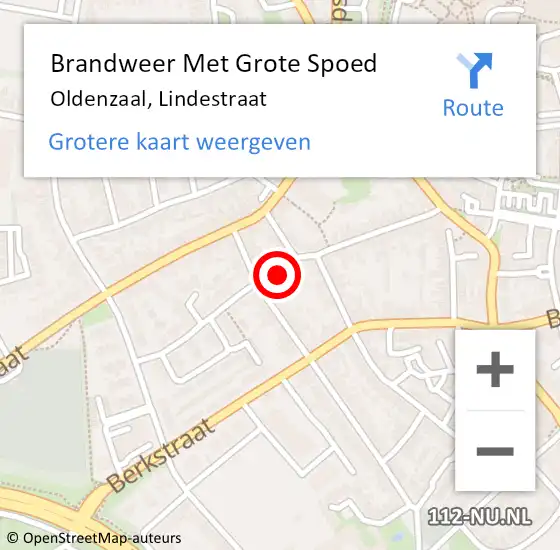 Locatie op kaart van de 112 melding: Brandweer Met Grote Spoed Naar Oldenzaal, Lindestraat op 8 maart 2022 12:24