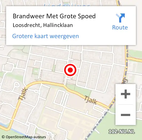 Locatie op kaart van de 112 melding: Brandweer Met Grote Spoed Naar Loosdrecht, Hallincklaan op 8 maart 2022 12:44