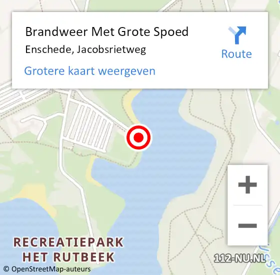 Locatie op kaart van de 112 melding: Brandweer Met Grote Spoed Naar Enschede, Jacobsrietweg op 8 maart 2022 13:14