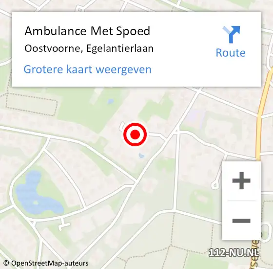 Locatie op kaart van de 112 melding: Ambulance Met Spoed Naar Oostvoorne, Egelantierlaan op 8 maart 2022 13:35