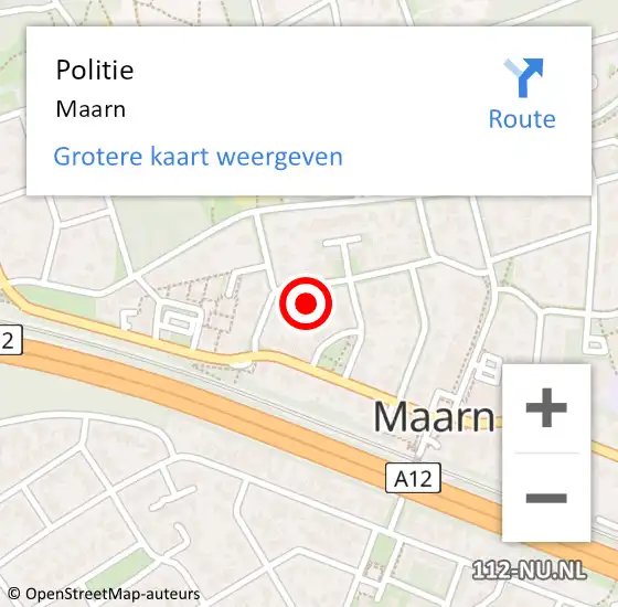 Locatie op kaart van de 112 melding: Politie Maarn op 8 maart 2022 13:39