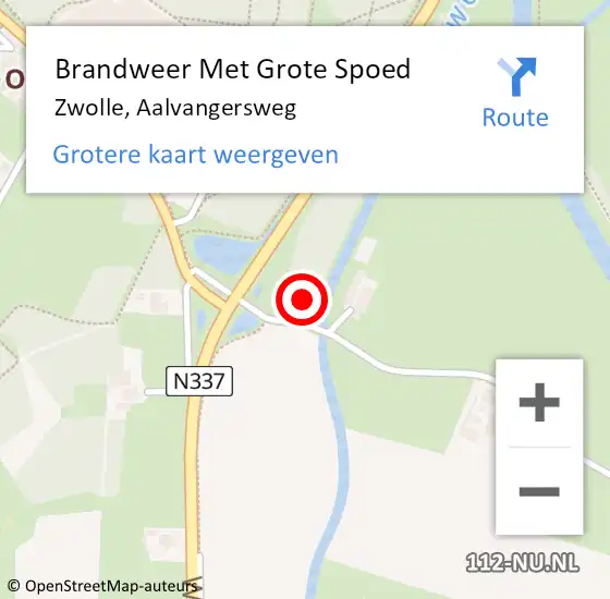 Locatie op kaart van de 112 melding: Brandweer Met Grote Spoed Naar Zwolle, Aalvangersweg op 8 maart 2022 14:06