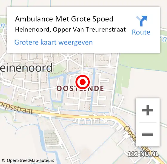 Locatie op kaart van de 112 melding: Ambulance Met Grote Spoed Naar Heinenoord, Opper Van Treurenstraat op 8 maart 2022 14:29