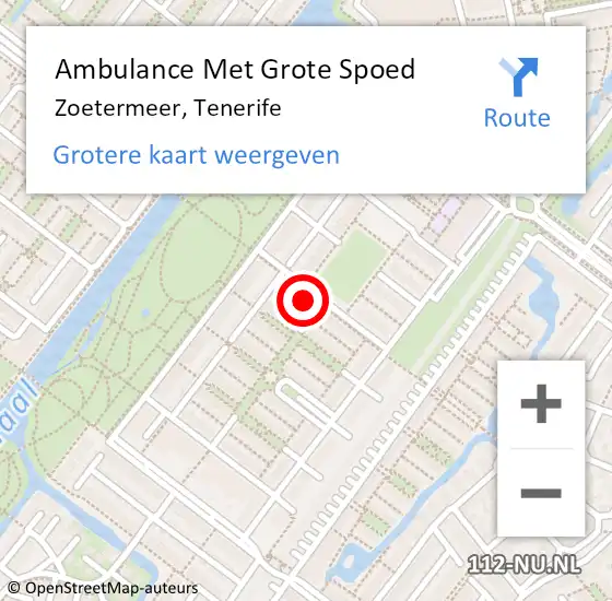 Locatie op kaart van de 112 melding: Ambulance Met Grote Spoed Naar Zoetermeer, Tenerife op 8 maart 2022 14:33