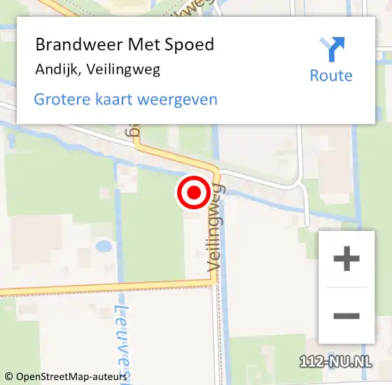 Locatie op kaart van de 112 melding: Brandweer Met Spoed Naar Andijk, Veilingweg op 8 maart 2022 14:41