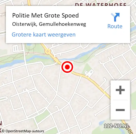 Locatie op kaart van de 112 melding: Politie Met Grote Spoed Naar Oisterwijk, Gemullehoekenweg op 8 maart 2022 14:42