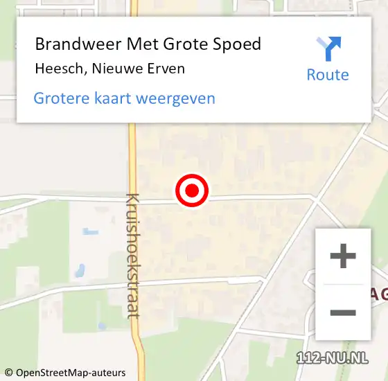 Locatie op kaart van de 112 melding: Brandweer Met Grote Spoed Naar Heesch, Nieuwe Erven op 8 maart 2022 15:29