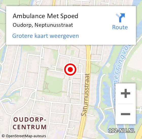Locatie op kaart van de 112 melding: Ambulance Met Spoed Naar Oudorp, Neptunusstraat op 8 maart 2022 15:35