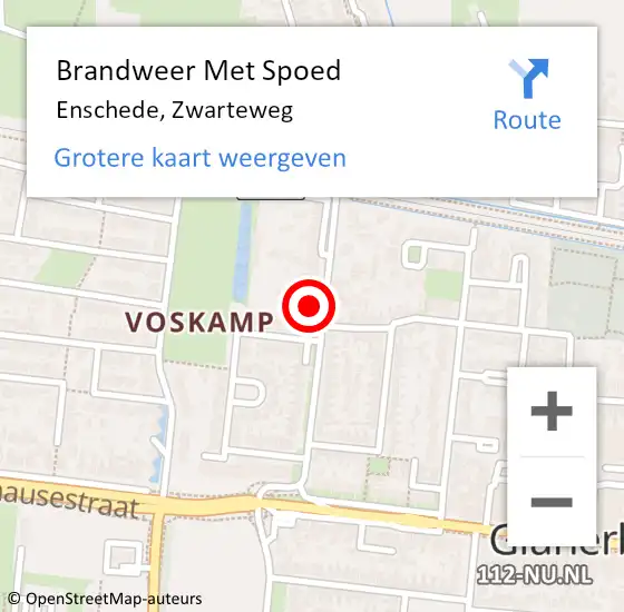 Locatie op kaart van de 112 melding: Brandweer Met Spoed Naar Enschede, Zwarteweg op 8 maart 2022 15:42