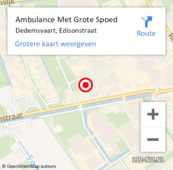 Locatie op kaart van de 112 melding: Ambulance Met Grote Spoed Naar Dedemsvaart, Edisonstraat op 8 maart 2022 16:06