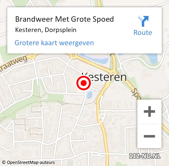 Locatie op kaart van de 112 melding: Brandweer Met Grote Spoed Naar Kesteren, Dorpsplein op 8 maart 2022 16:22