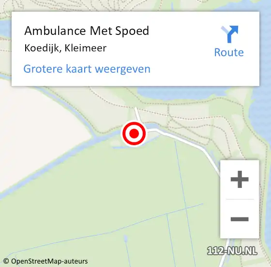 Locatie op kaart van de 112 melding: Ambulance Met Spoed Naar Koedijk, Kleimeer op 8 maart 2022 16:35