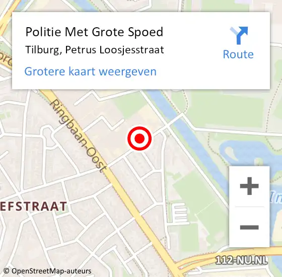 Locatie op kaart van de 112 melding: Politie Met Grote Spoed Naar Tilburg, Petrus Loosjesstraat op 8 maart 2022 16:50