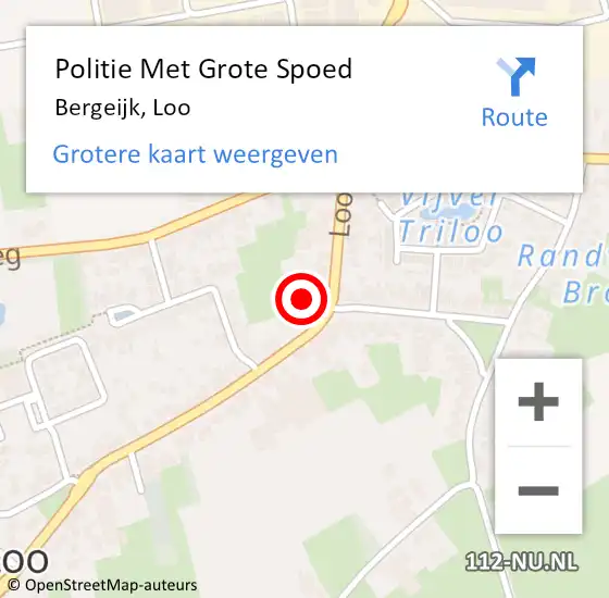 Locatie op kaart van de 112 melding: Politie Met Grote Spoed Naar Bergeijk, Loo op 8 maart 2022 16:50