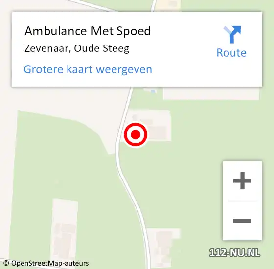 Locatie op kaart van de 112 melding: Ambulance Met Spoed Naar Zevenaar, Oude Steeg op 8 maart 2022 16:51