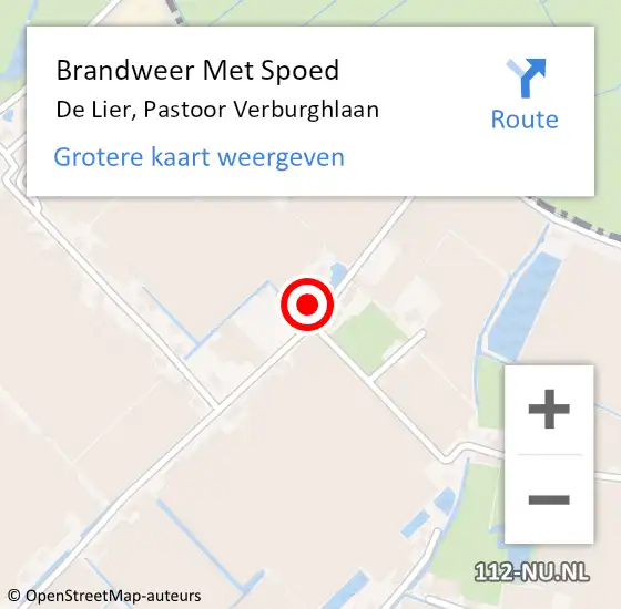 Locatie op kaart van de 112 melding: Brandweer Met Spoed Naar De Lier, Pastoor Verburghlaan op 8 maart 2022 17:17