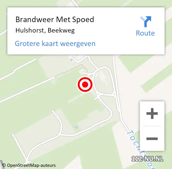 Locatie op kaart van de 112 melding: Brandweer Met Spoed Naar Hulshorst, Beekweg op 8 maart 2022 17:24