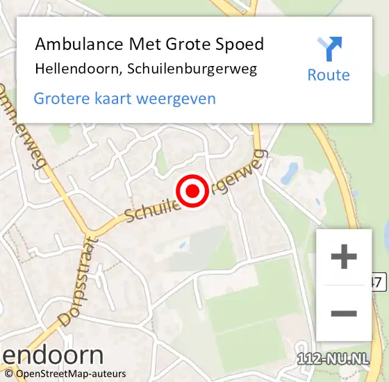 Locatie op kaart van de 112 melding: Ambulance Met Grote Spoed Naar Hellendoorn, Schuilenburgerweg op 8 maart 2022 17:25