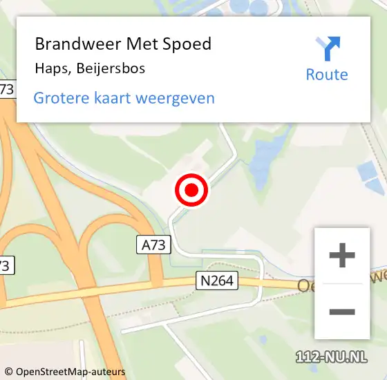 Locatie op kaart van de 112 melding: Brandweer Met Spoed Naar Haps, Beijersbos op 8 maart 2022 17:52