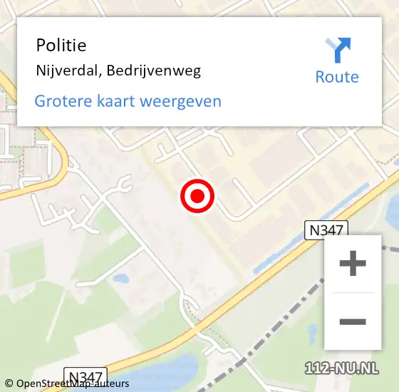 Locatie op kaart van de 112 melding: Politie Nijverdal, Bedrijvenweg op 8 maart 2022 18:00
