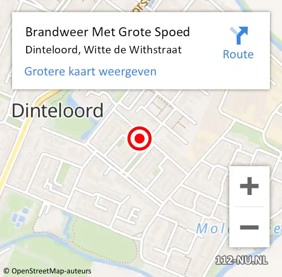 Locatie op kaart van de 112 melding: Brandweer Met Grote Spoed Naar Dinteloord, Witte de Withstraat op 8 maart 2022 19:01