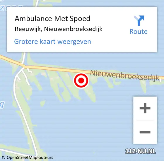 Locatie op kaart van de 112 melding: Ambulance Met Spoed Naar Reeuwijk, Nieuwenbroeksedijk op 8 maart 2022 19:21