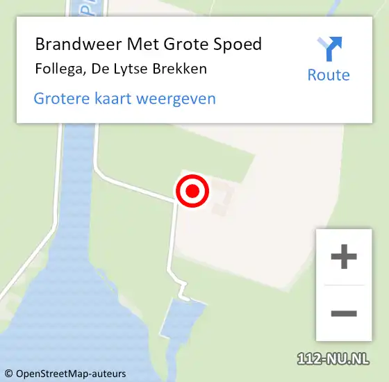 Locatie op kaart van de 112 melding: Brandweer Met Grote Spoed Naar Follega, De Lytse Brekken op 8 maart 2022 19:49