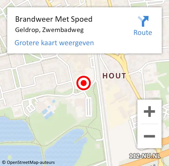 Locatie op kaart van de 112 melding: Brandweer Met Spoed Naar Geldrop, Zwembadweg op 8 maart 2022 20:31