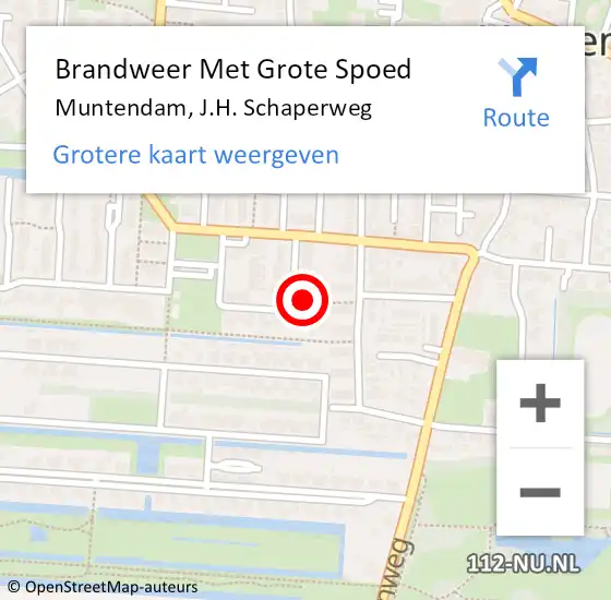 Locatie op kaart van de 112 melding: Brandweer Met Grote Spoed Naar Muntendam, J.H. Schaperweg op 8 maart 2022 21:00