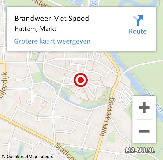 Locatie op kaart van de 112 melding: Brandweer Met Spoed Naar Hattem, Markt op 8 maart 2022 21:34