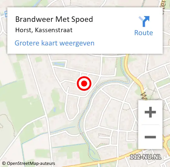 Locatie op kaart van de 112 melding: Brandweer Met Spoed Naar Horst, Kassenstraat op 8 maart 2022 22:20