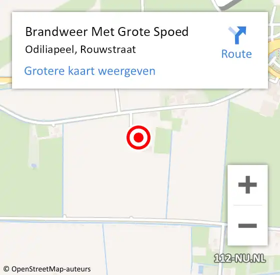 Locatie op kaart van de 112 melding: Brandweer Met Grote Spoed Naar Odiliapeel, Rouwstraat op 8 maart 2022 23:36