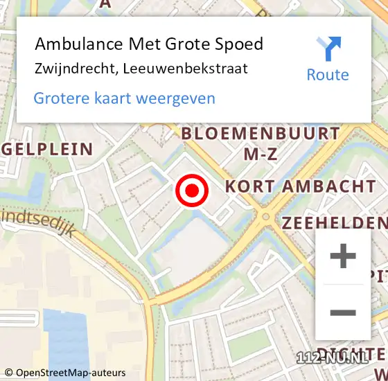 Locatie op kaart van de 112 melding: Ambulance Met Grote Spoed Naar Zwijndrecht, Leeuwenbekstraat op 9 maart 2022 00:39