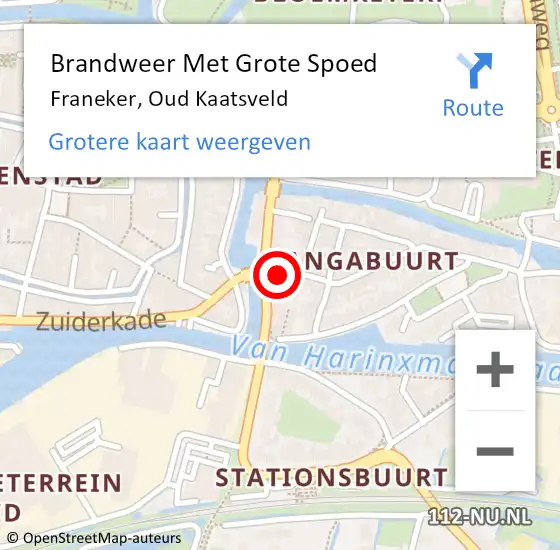 Locatie op kaart van de 112 melding: Brandweer Met Grote Spoed Naar Franeker, Oud Kaatsveld op 9 maart 2022 00:50