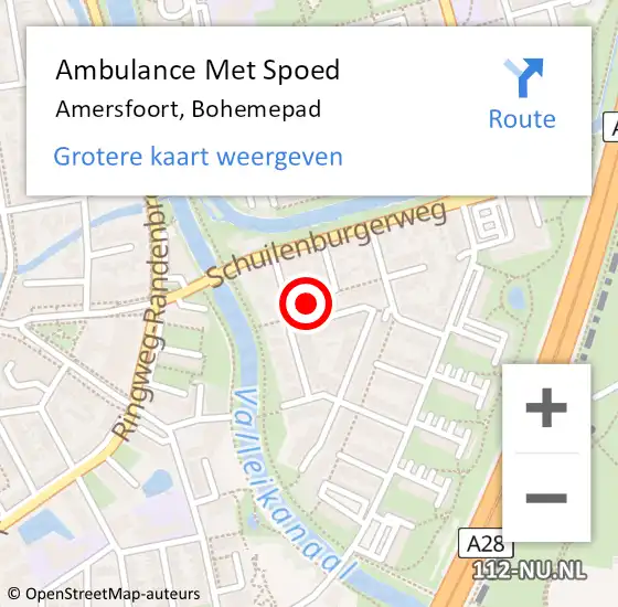 Locatie op kaart van de 112 melding: Ambulance Met Spoed Naar Amersfoort, Bohemepad op 7 oktober 2013 20:16