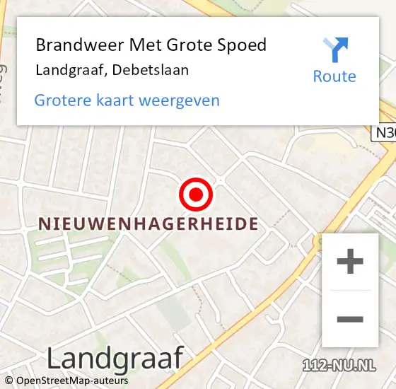 Locatie op kaart van de 112 melding: Brandweer Met Grote Spoed Naar Landgraaf, Debetslaan op 9 maart 2022 04:53