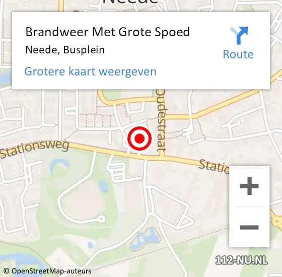 Locatie op kaart van de 112 melding: Brandweer Met Grote Spoed Naar Neede, Busplein op 9 maart 2022 05:16