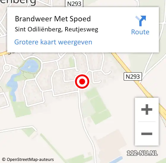 Locatie op kaart van de 112 melding: Brandweer Met Spoed Naar Sint Odiliënberg, Reutjesweg op 9 maart 2022 05:16