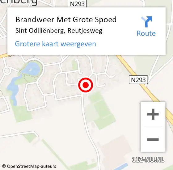Locatie op kaart van de 112 melding: Brandweer Met Grote Spoed Naar Sint Odiliënberg, Reutjesweg op 9 maart 2022 05:16