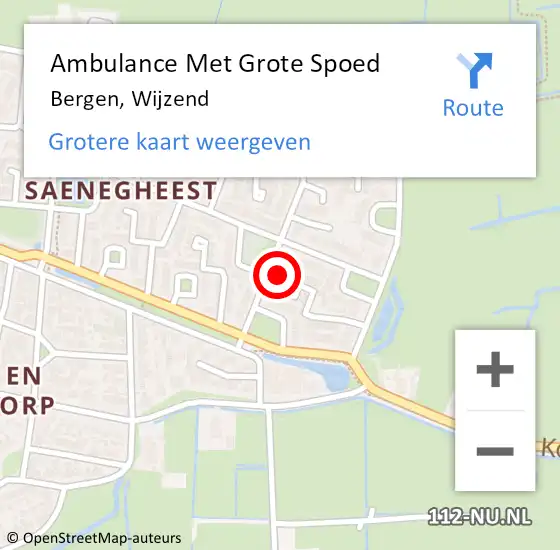 Locatie op kaart van de 112 melding: Ambulance Met Grote Spoed Naar Bergen, Wijzend op 9 maart 2022 06:27