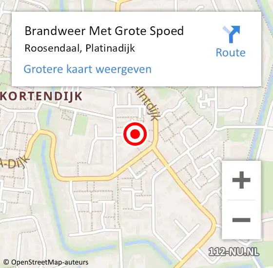 Locatie op kaart van de 112 melding: Brandweer Met Grote Spoed Naar Roosendaal, Platinadijk op 9 maart 2022 08:37