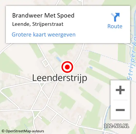 Locatie op kaart van de 112 melding: Brandweer Met Spoed Naar Leende, Strijperstraat op 9 maart 2022 08:59