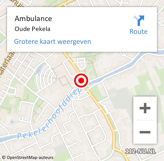 Locatie op kaart van de 112 melding: Ambulance Oude Pekela op 10 juli 2014 15:08