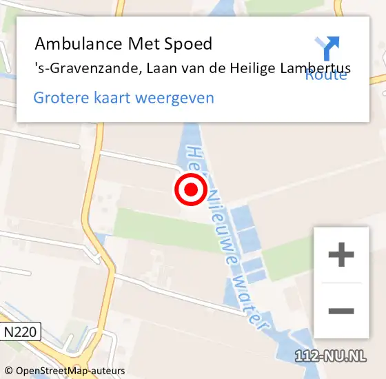 Locatie op kaart van de 112 melding: Ambulance Met Spoed Naar 's-Gravenzande, Laan van de Heilige Lambertus op 9 maart 2022 10:20