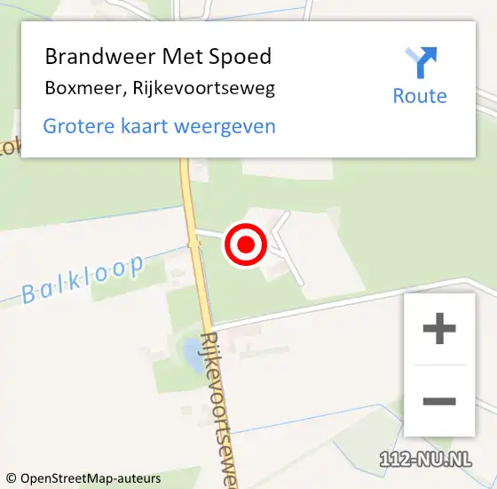 Locatie op kaart van de 112 melding: Brandweer Met Spoed Naar Boxmeer, Rijkevoortseweg op 9 maart 2022 10:26