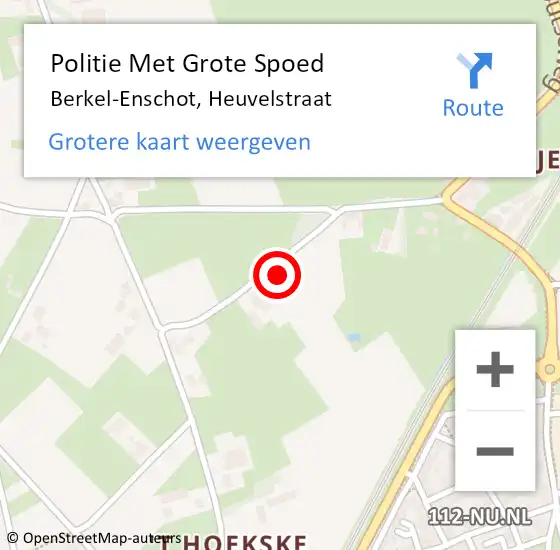 Locatie op kaart van de 112 melding: Politie Met Grote Spoed Naar Berkel-Enschot, Heuvelstraat op 9 maart 2022 11:36