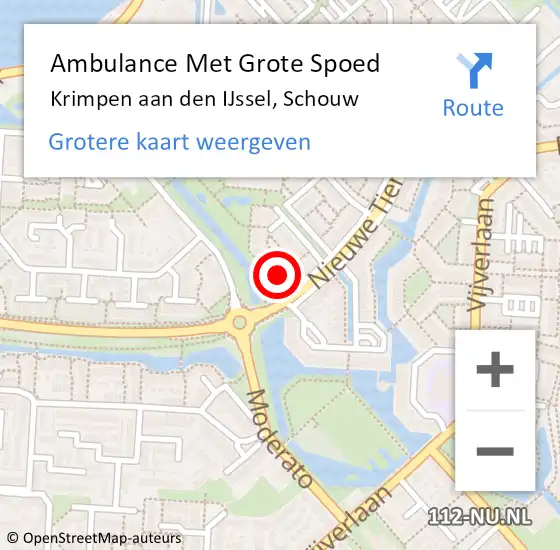 Locatie op kaart van de 112 melding: Ambulance Met Grote Spoed Naar Krimpen aan den IJssel, Schouw op 9 maart 2022 11:42