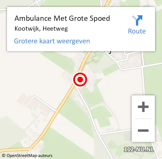 Locatie op kaart van de 112 melding: Ambulance Met Grote Spoed Naar Kootwijk, Heetweg op 9 maart 2022 12:01