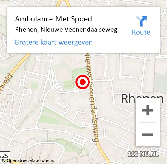 Locatie op kaart van de 112 melding: Ambulance Met Spoed Naar Rhenen, Nieuwe Veenendaalseweg op 9 maart 2022 12:13