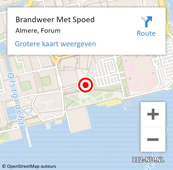 Locatie op kaart van de 112 melding: Brandweer Met Spoed Naar Almere, Forum op 9 maart 2022 12:28